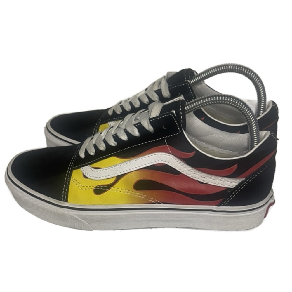 Vans Old Skool Flame Mens Size 8 Black Athletic Casual Shoes Sneakers Suede - Picture 5 of 13